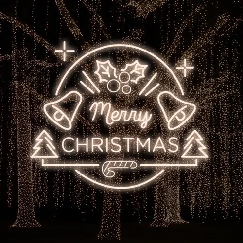 Merry Christmas Bell and Tree Neon Sign - Custom Cups Now