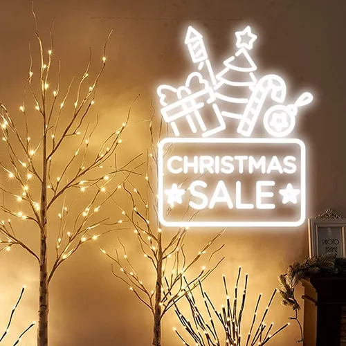 Christmas Sale Neon Sign - Custom Cups Now