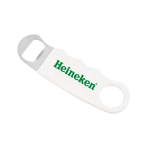 White Hand Grip Flat Bottle Opener - Custom Cups Now
