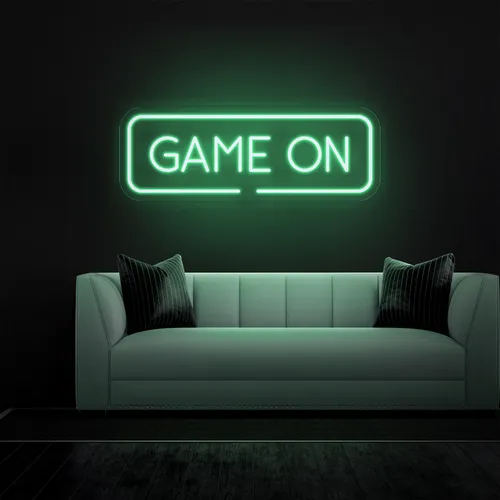 GAME ON Greeny Neon Sign - Custom Cups Now