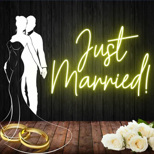 Just Married! Neon Sign - Custom Cups Now