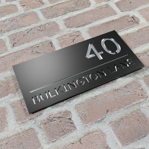 Engraved Metal House Number Sign - Custom Cups Now