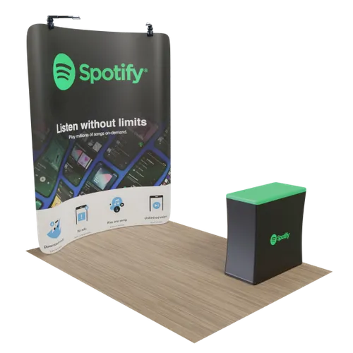 Custom Curved Zip Up Trade Show Display Backdrop Booth Stand 8' x 8' - Custom Cups Now