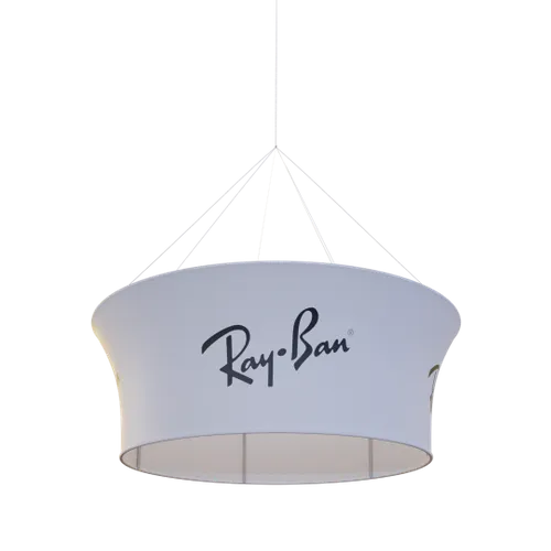 Custom Tapered Circle Personalized Trade Show Hanging Signs - Custom Cups Now