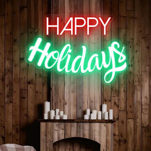 Happy Holidays Neon Sign - Custom Cups Now