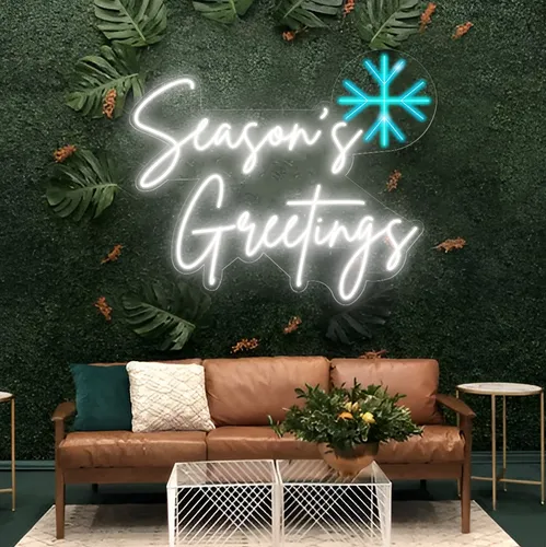 Season’s Greetings Neon Sign - Custom Cups Now