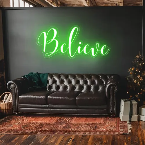 Believe Neon Sign - Custom Cups Now