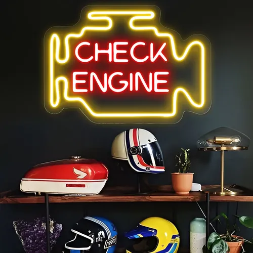 Check Engine Neon Sign - Custom Cups Now