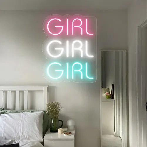 Girls Girls Girls Neon Sign - Custom Cups Now