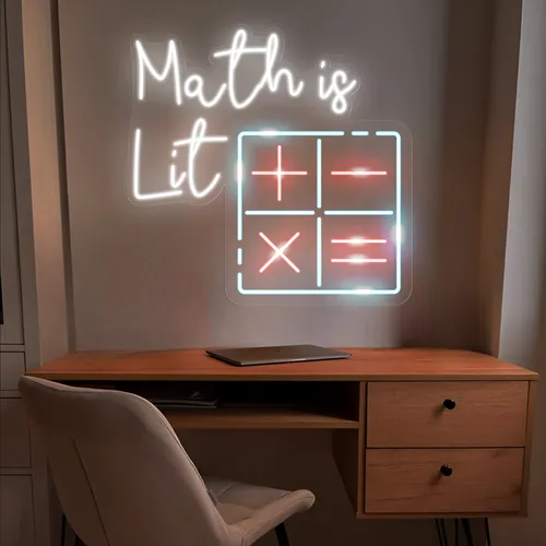 Math Is Lit Neon Sign - Custom Cups Now