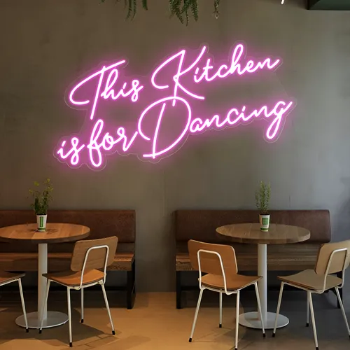 This Kitchen is for Dancing Neon Sign - Custom Cups Now