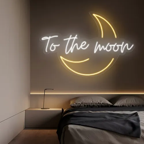 To The Moon Neon Sign - Custom Cups Now