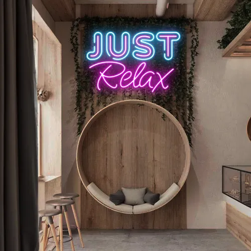Just Relax Neon Signs - Custom Cups Now