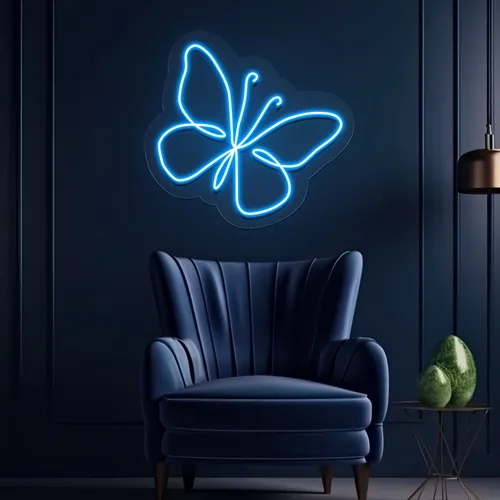 Scribble Butterfly Neon Sign - Custom Cups Now