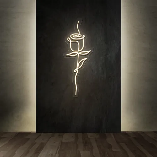 Calmly Scribble Rose Neon Sign - Custom Cups Now