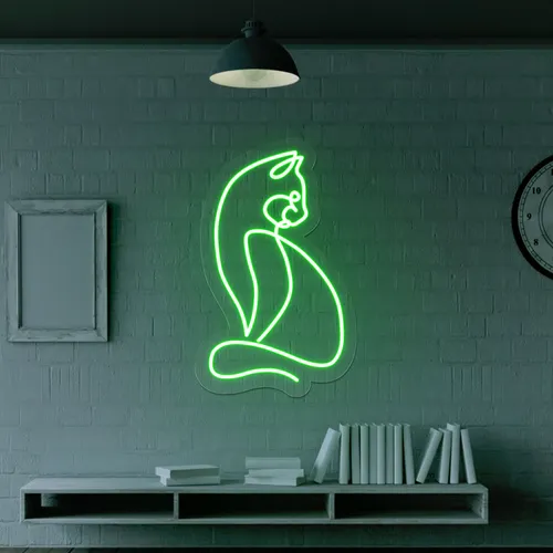 Scribble Cat Neon Sign - Custom Cups Now