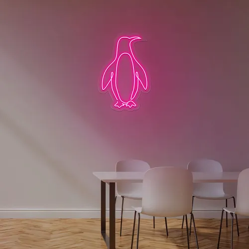 Cute Penguin Neon Sign - Custom Cups Now