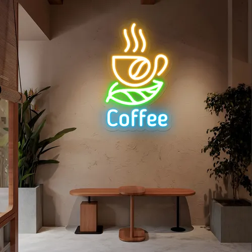 Café Glow Coffee Mug Neon Sign - Custom Cups Now
