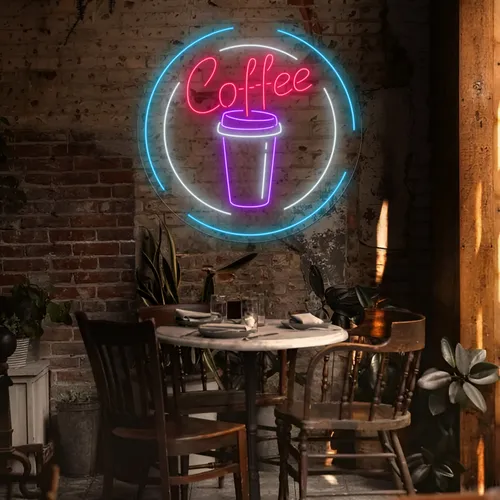 Custom Coffee Cup Neon Sign - Custom Cups Now