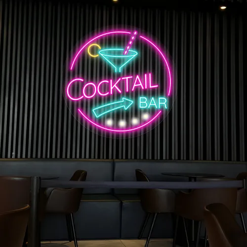 Radiant Cocktail Bar Neon Sign - Custom Cups Now