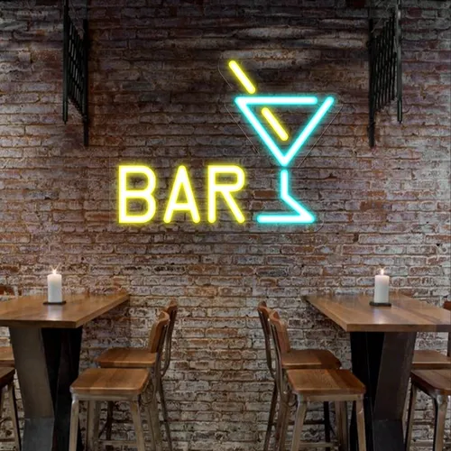 Martini Bar Neon Sign - Custom Cups Now