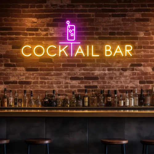 Bold Cocktail Bar Neon Sign - Custom Cups Now