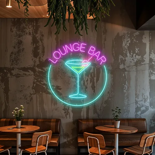 Martini Lounge Bar Neon Sign - Custom Cups Now