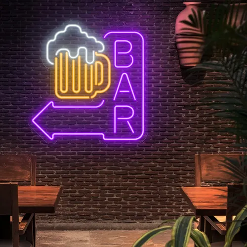 Beer Jug Bar Neon Sign - Custom Cups Now