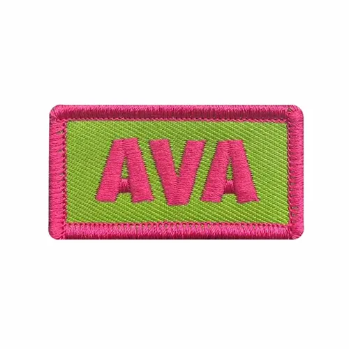 Pink and Green Ava Name Patch - Custom Cups Now