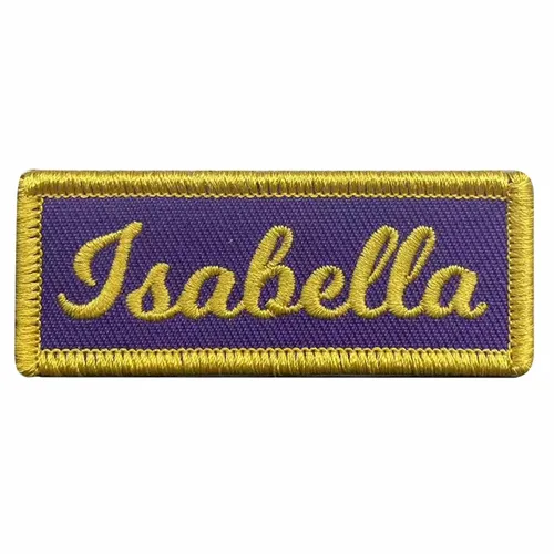 Yellow and Purple Isabella Name Patch - Custom Cups Now