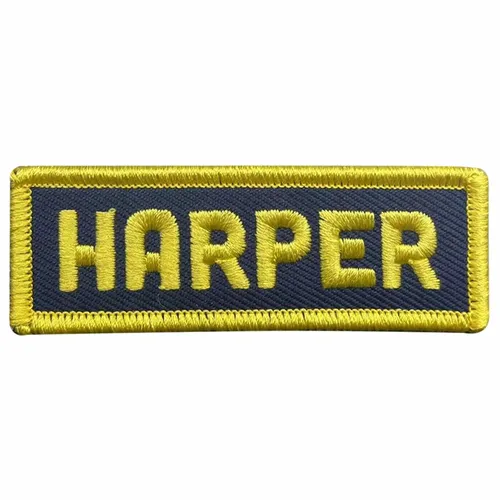 Yellow and Navy Harper Name Patch - Custom Cups Now