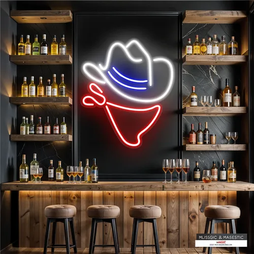 Cowboy Neon Sign - Custom Cups Now
