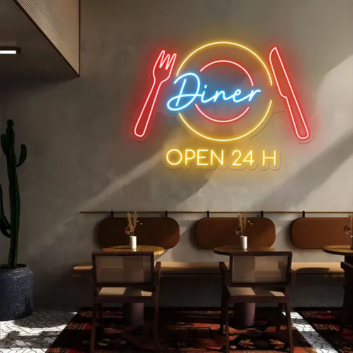 Neon Diner Sign - Custom Cups Now