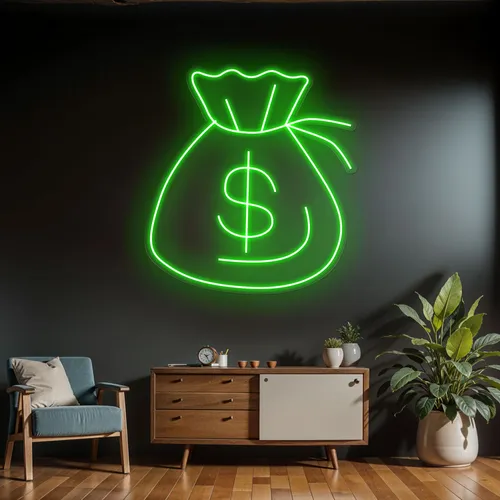 Neon Money Sign - Custom Cups Now