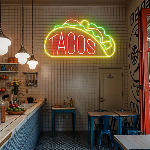 Neon Taco Sign - Custom Cups Now