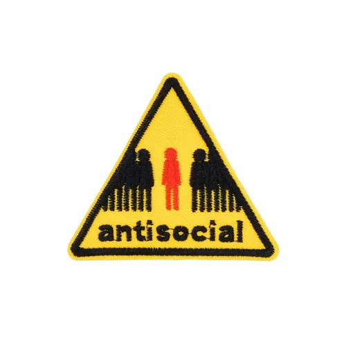 Yellow and Black Antisocial Patch - Custom Cups Now