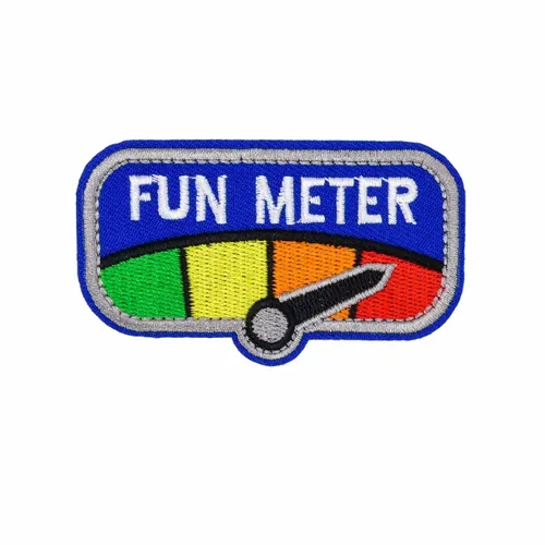 Blue and Grey Fun Meter Patch - Custom Cups Now