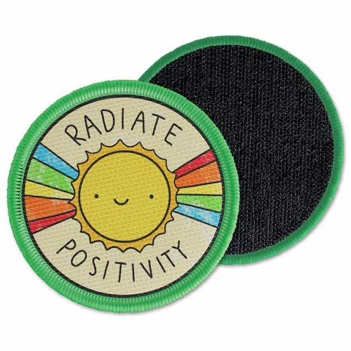 Round Radiate Positivity Velcro Patch - Custom Cups Now