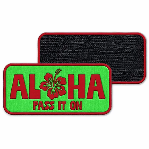 Rectangle Aloha Velcro Patch - Custom Cups Now