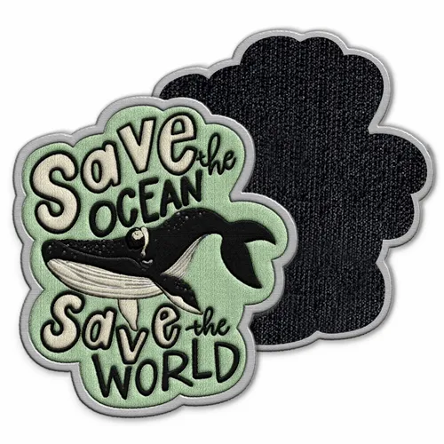 Save the Ocean Velcro Patch - Custom Cups Now
