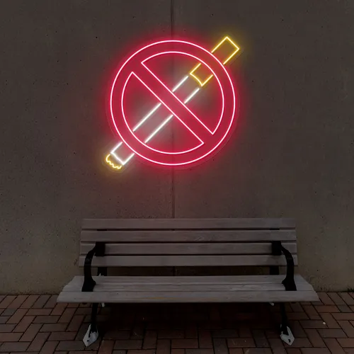 Strictly No Smoking Neon Sign - Custom Cups Now