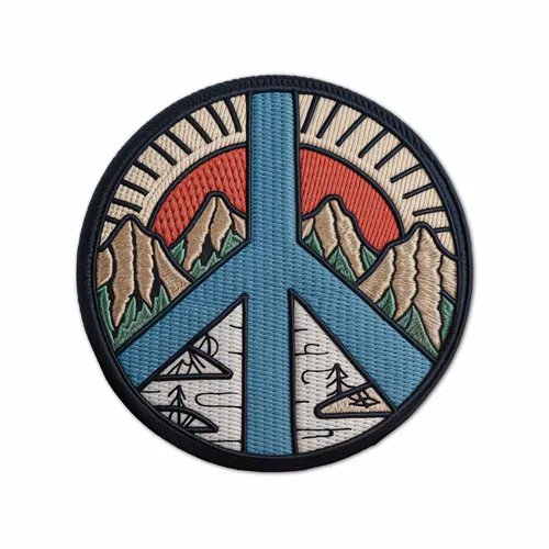 Round Natural Peace Iron On Patch - Custom Cups Now