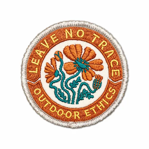 Round Leave No Trace Iron On Patch - Custom Cups Now