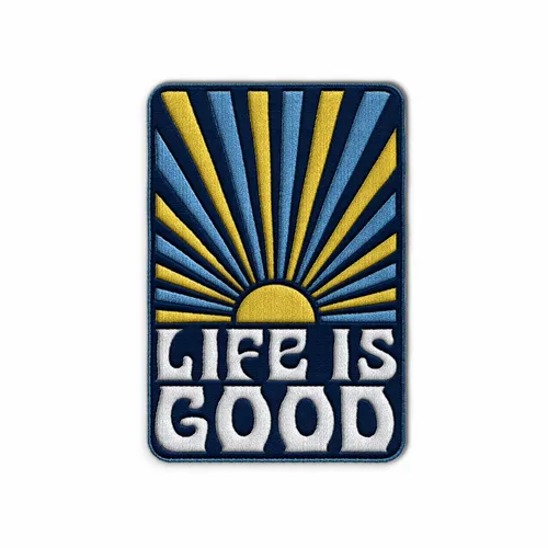 Rectangle Life is Good Iron On Patch - Custom Cups Now