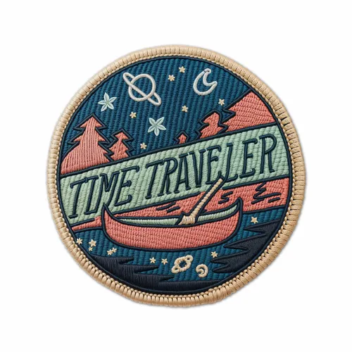 Round Time Traveler Iron On Patch - Custom Cups Now
