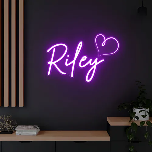 Riley Heart Neon Sign - Custom Cups Now