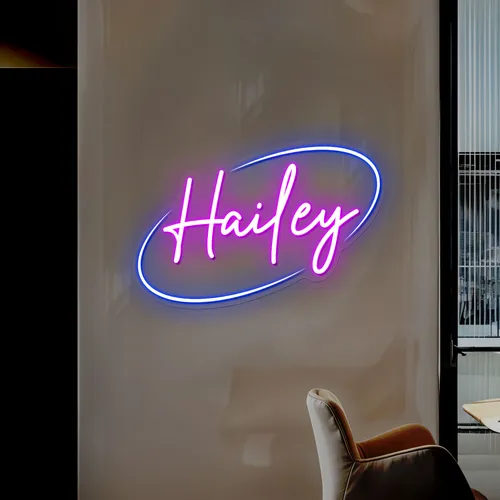 Hailey Neon Sign - Custom Cups Now