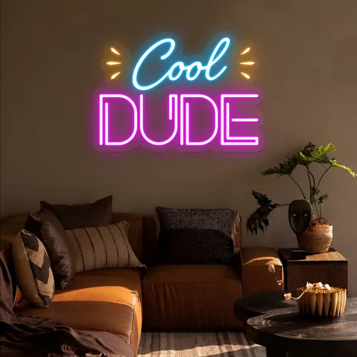 Cool Dude Neon Sign - Custom Cups Now