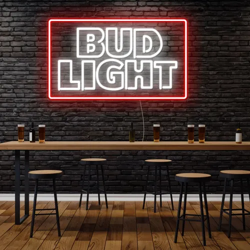 Simple Bud Light Neon Sign - Custom Cups Now