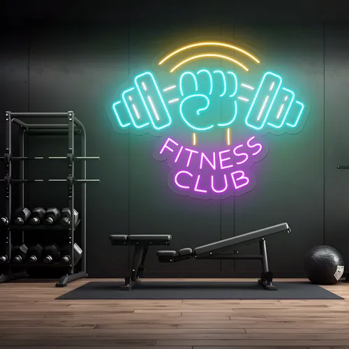Barbell Neon Signs - Custom Cups Now